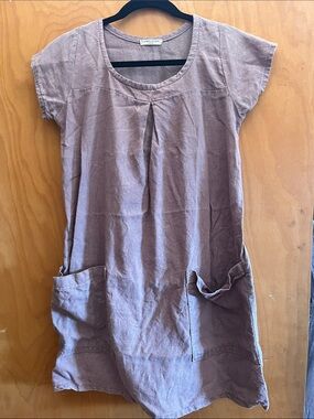 Conscious Clothing Made in USA slow fashion dusky purple tunic pockets dress S